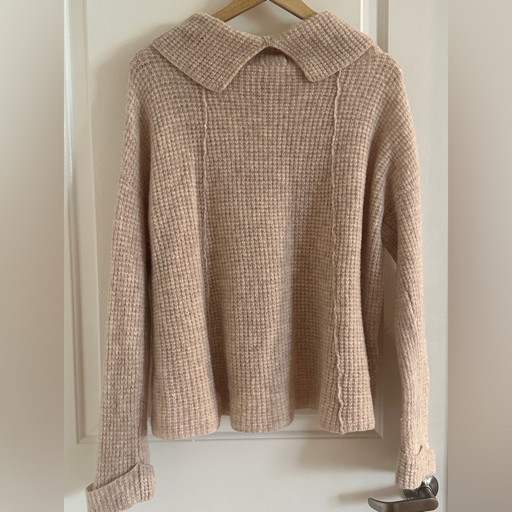 Free People waffle cow neck sweater